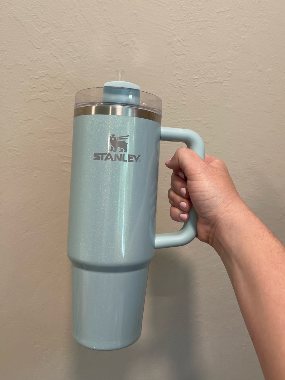 Sparkle Stanley Light Blue Insulated Travel Mug with Handle